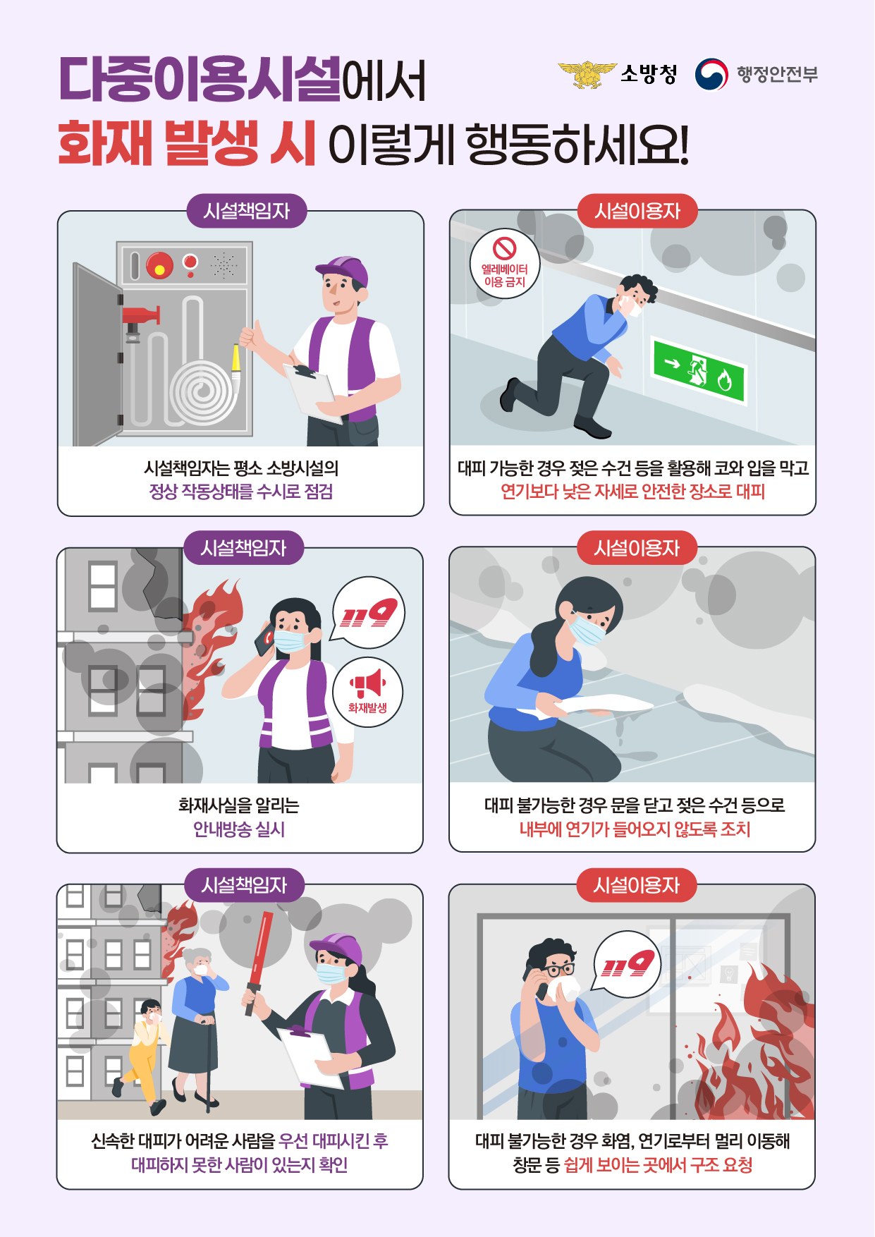 다중이용시설 화재 피난행동요령 알림 1