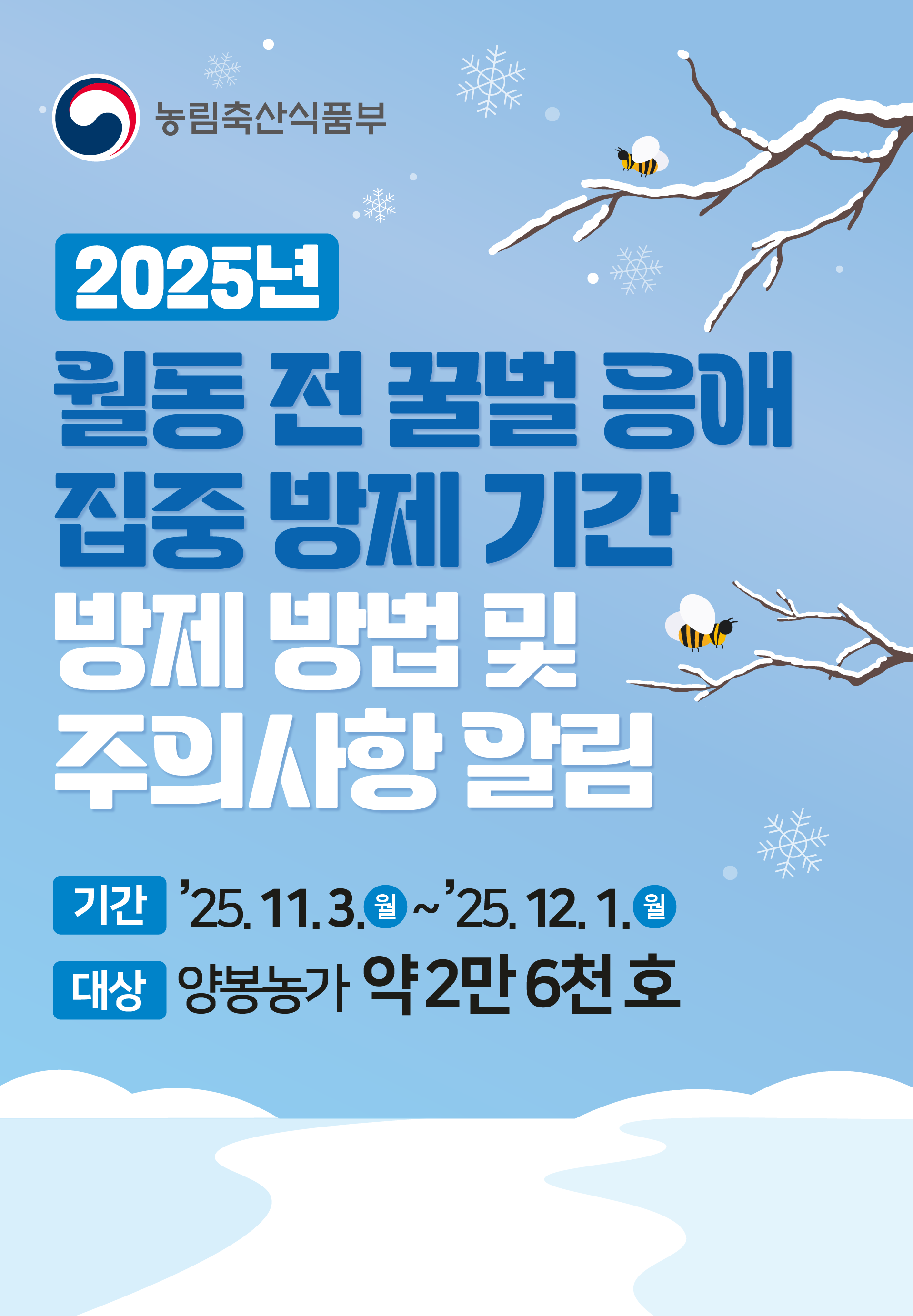 2025년 월동 전 꿀벌 응애 집중 방제기간 운영 2