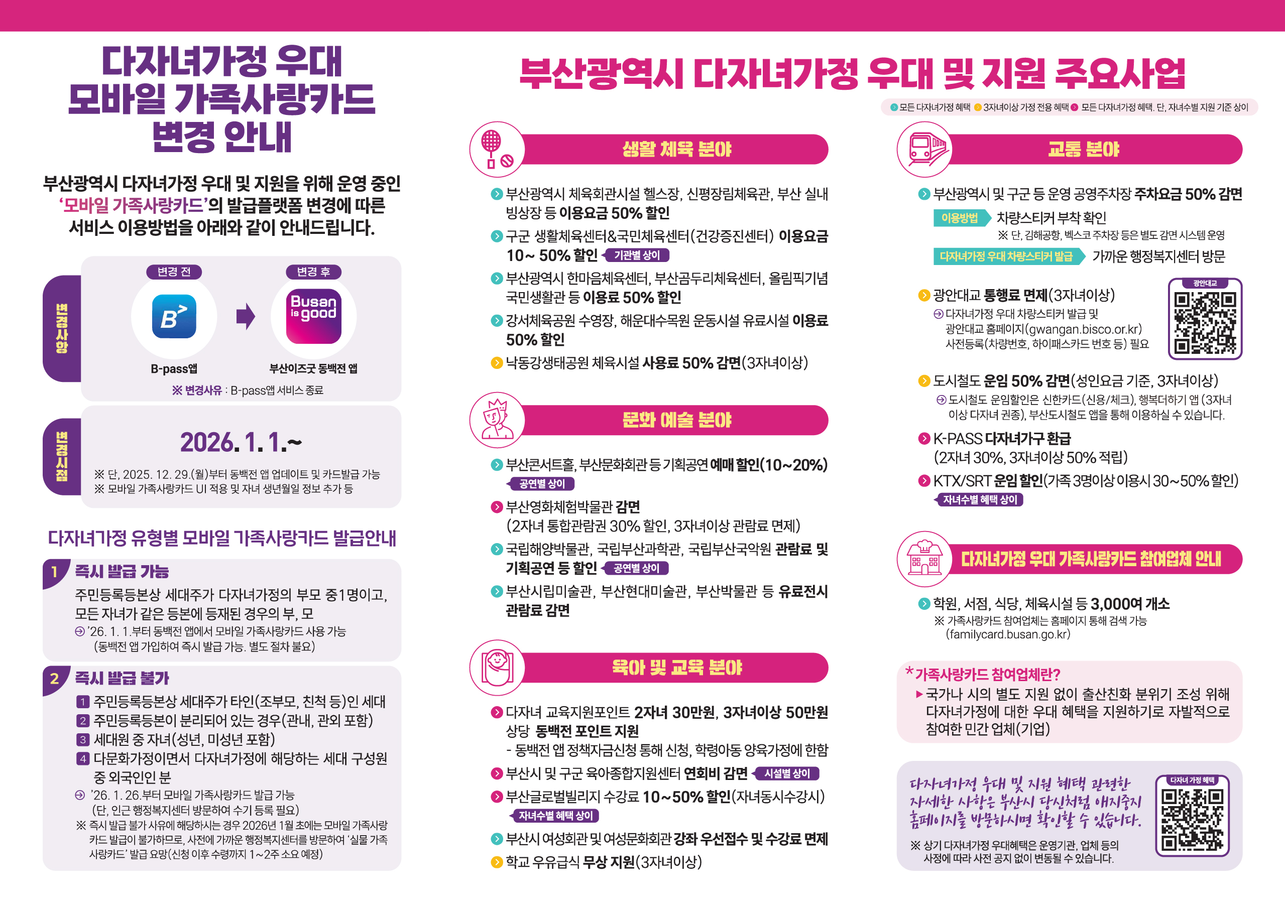 부산광역시 모바일 가족사랑카드(다자녀 우대) 변경사항 안내 3