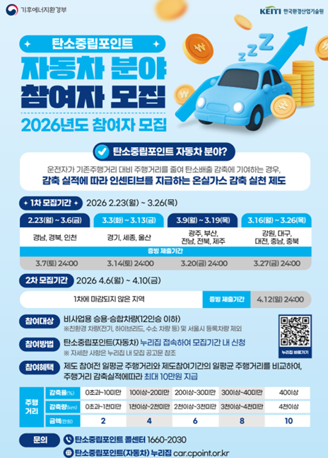 2026년 탄소중립포인트(자동차분야) 참여 안내 1
