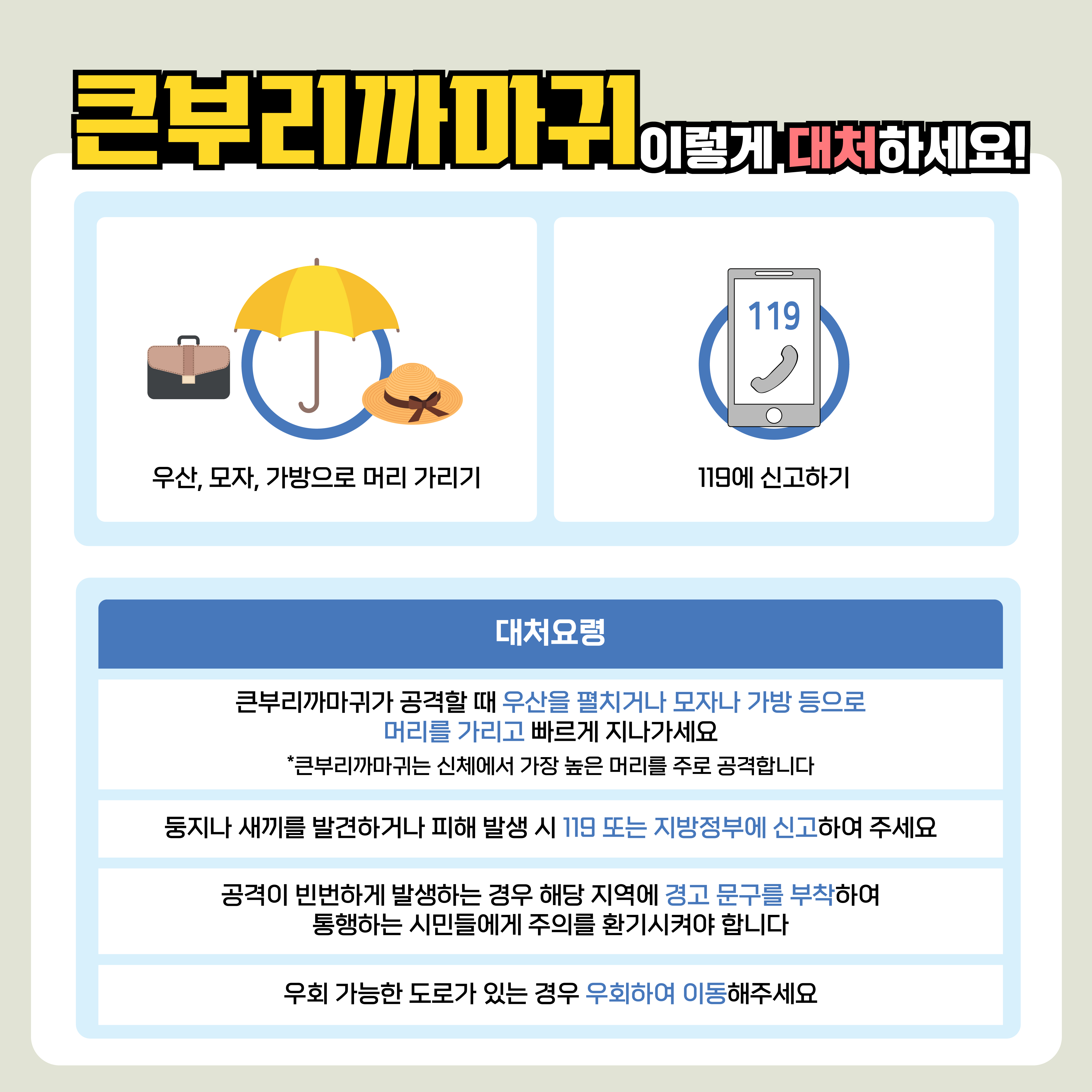 큰부리까마귀 대처요령 안내 (3~7월) 4