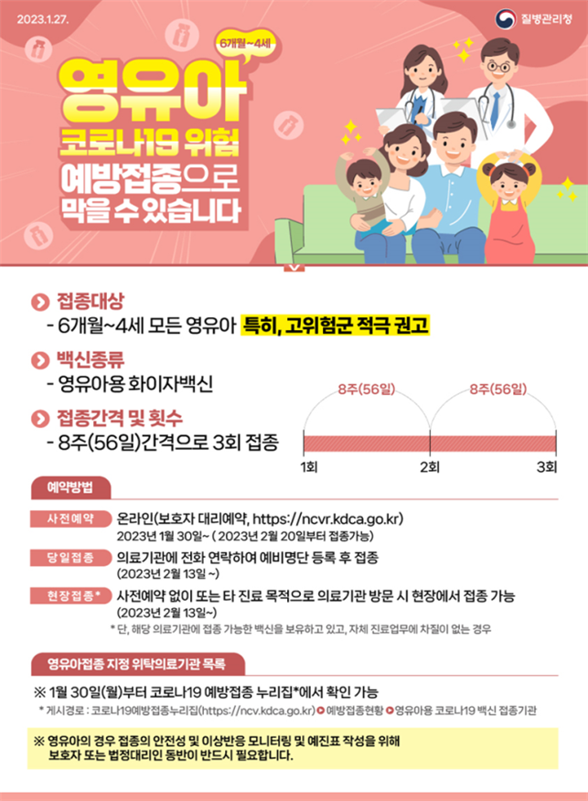 영유아(만6개월~4세)대상 코로나19 예방접종 1