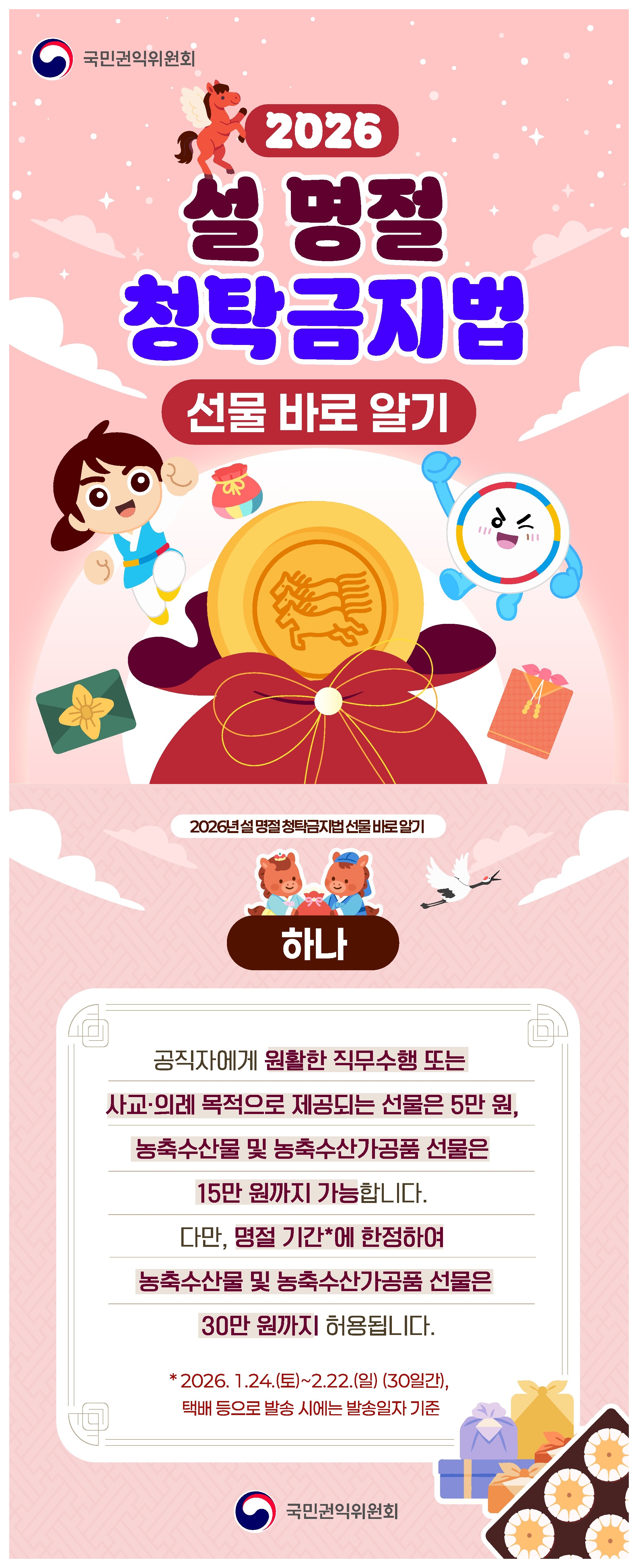 2026년 설 명절 청탁금지법 안내(카드뉴스) 1