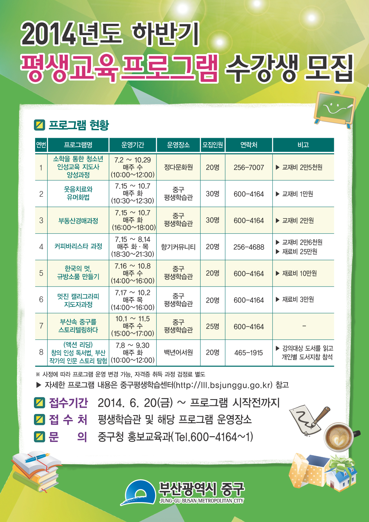 2014년 하반기 평생교육프로그램 수강생 모집 1