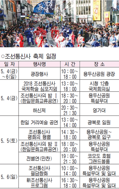 조선통신사 축제 일정