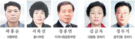 자랑스런 구민상 수상자·중구 토박이 선정