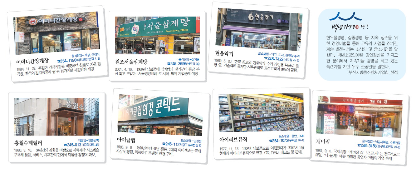 소상공인 여러분, 코로나19 함께 이겨내요! 중구 백년가게를 소개합니다