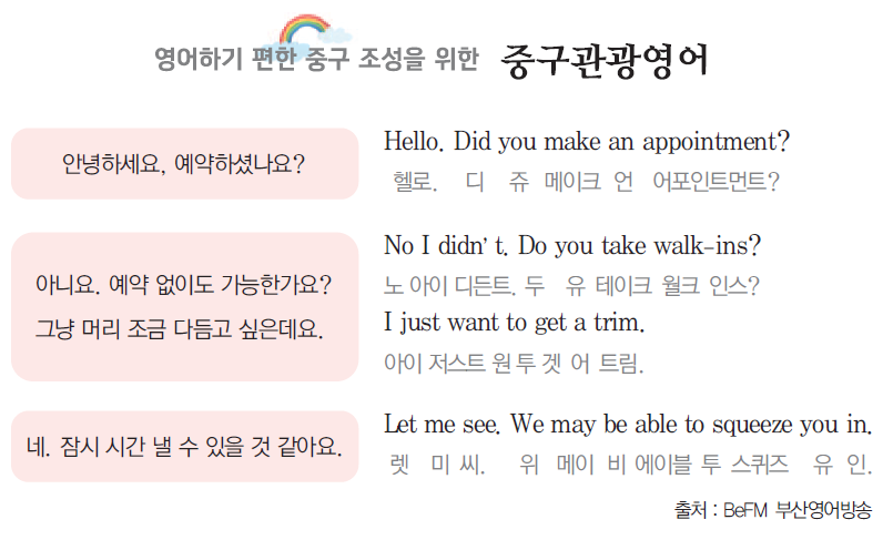 영어하기 편한 중구 조성을 위한 중구관광영어