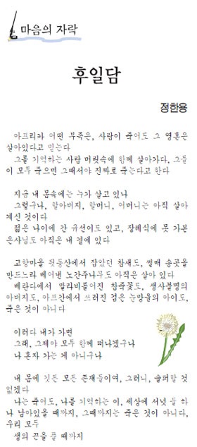 마음의 자락 - 후일담