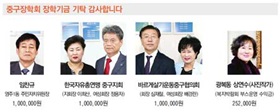 중구장학회 장학기금 기탁 감사합니다