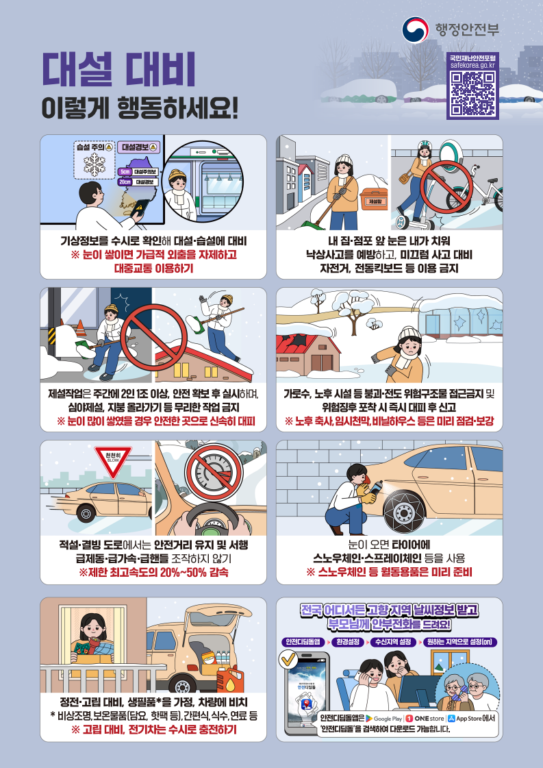 겨울철 대설‧한파 대비 국민행동요령 안내 1